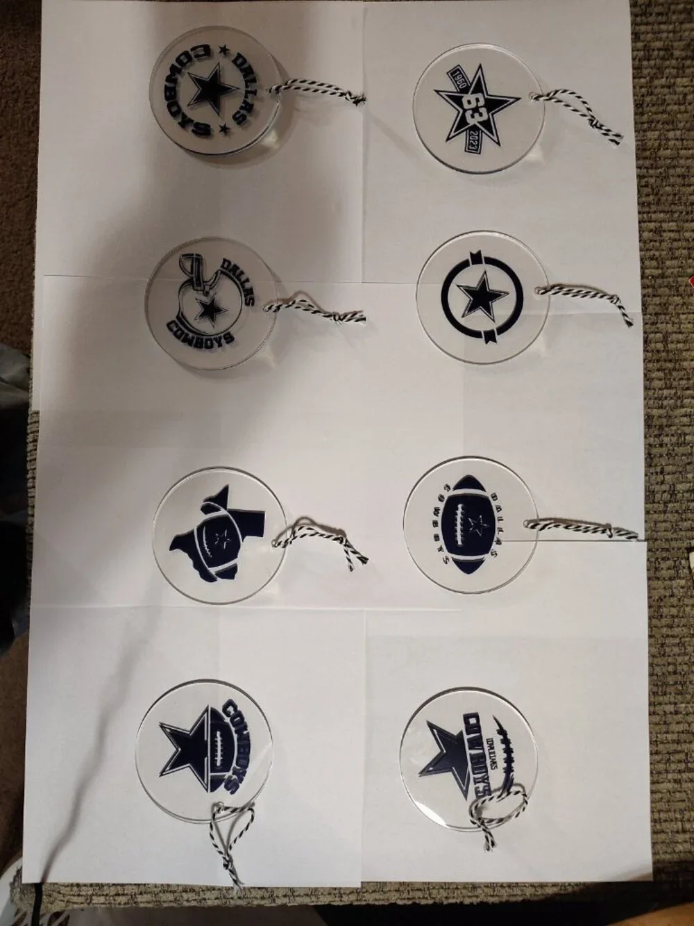 Handmade Vinyl Acrylic Cowboys6 Christmas Ornament 4.5